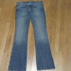 7 FOR ALL MANKIND A POCKET JEANS WOMENS 29 8 LONG BOOT CUT LOW RISE